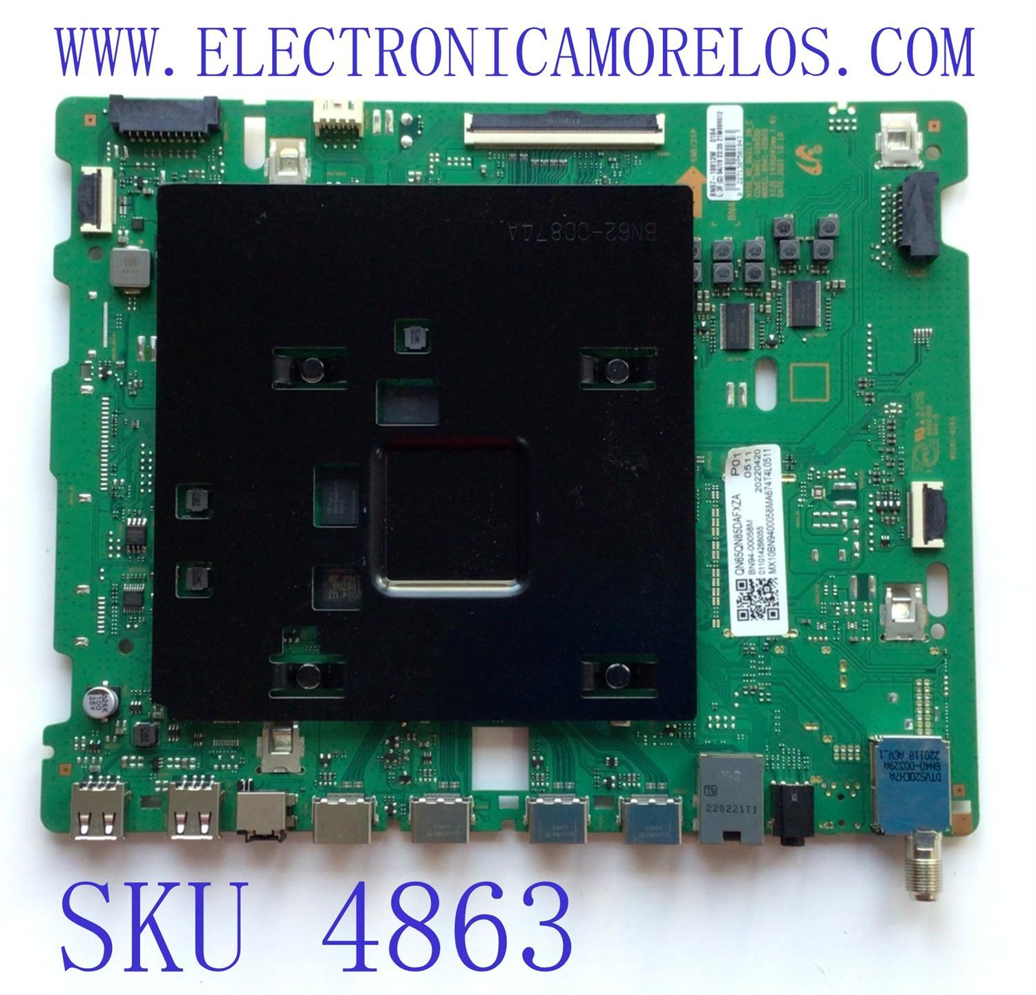 MAIN  ORIGINAL PARA TV SAMSUNG / NUMERO DE PARTE BN94-00058M / BN41-02855D / BN97-18813W / BN9400058M / DISPLAY HV650QUB-S9A / 52495A / MODELO QN65QN85DAFXZA BJ21	